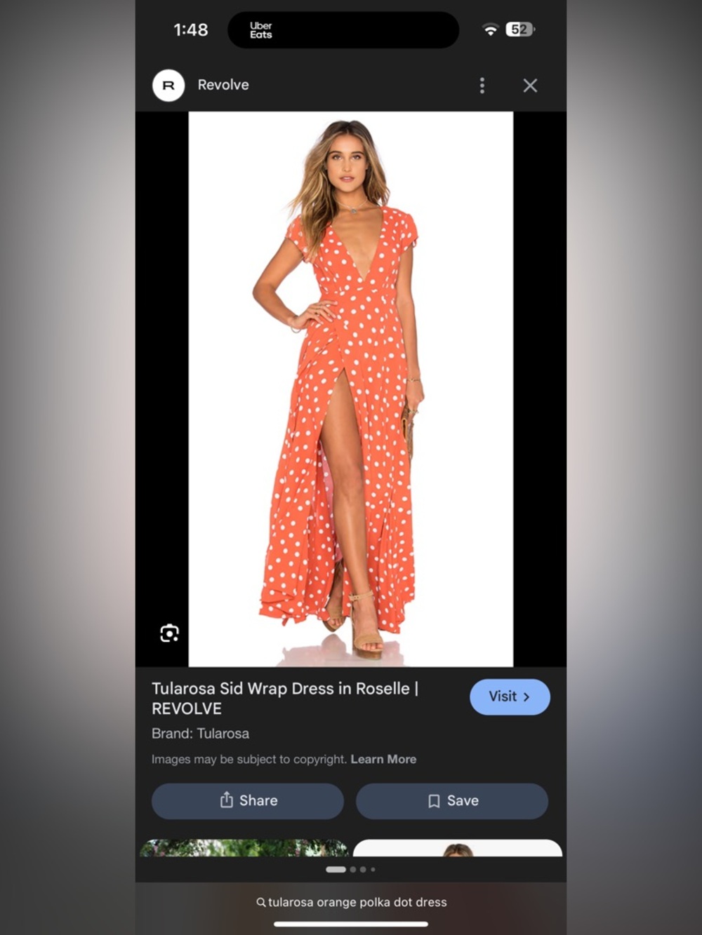Tularosa Roselle Coral Orange Polka Dot Wrap Maxi Dress